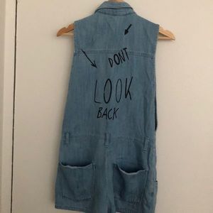 3for$30| Zara EUC light blue denim romper S